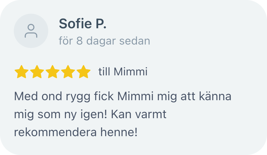 Kundomdöme om massage hos MimmisFlow