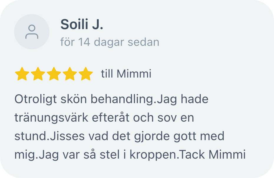 Kundomdöme om massage hos MimmisFlow